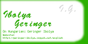ibolya geringer business card